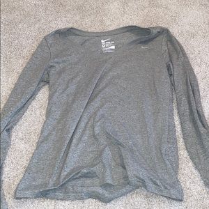 nike long sleeve workout top. grey color.
